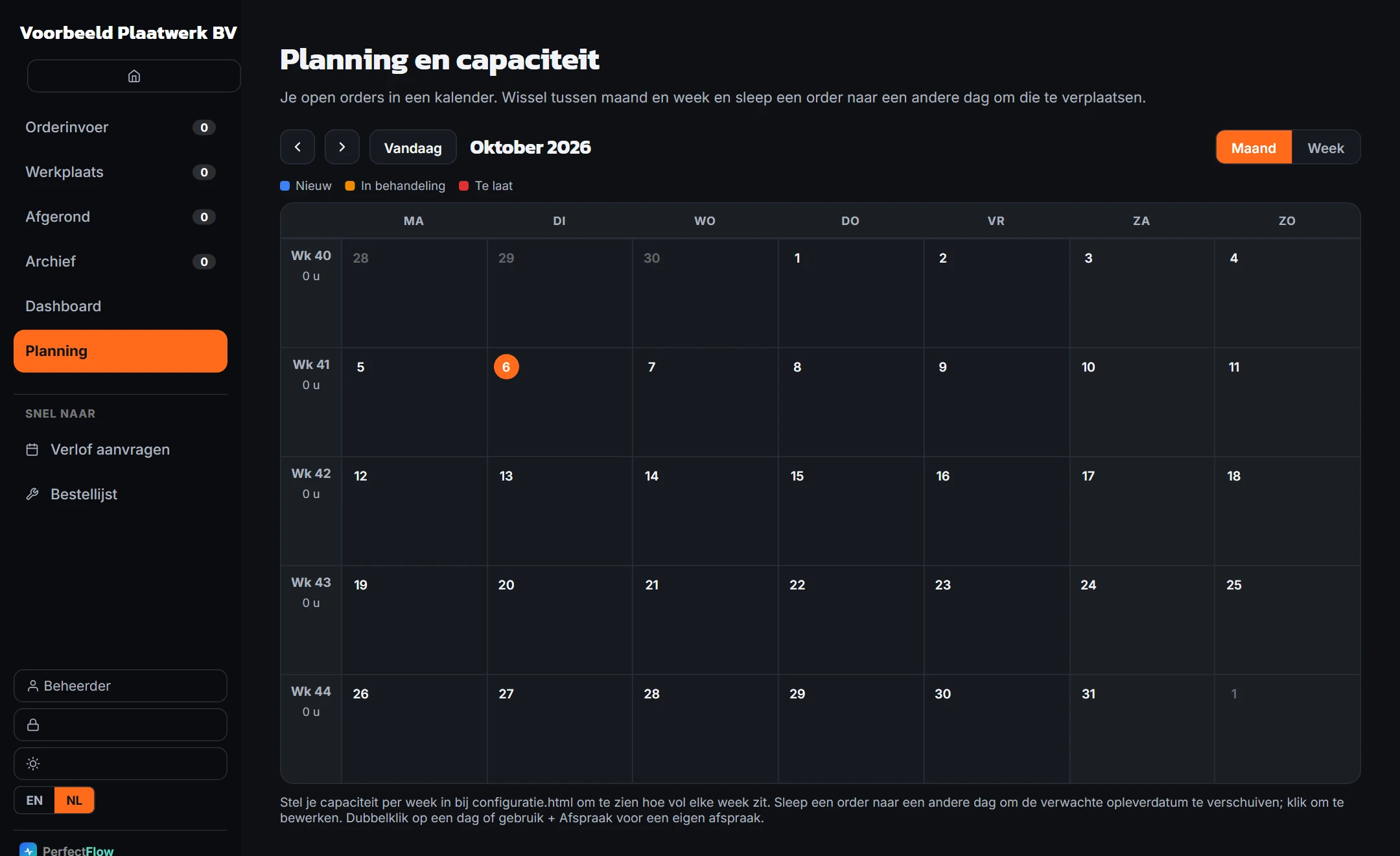 De planningskalender